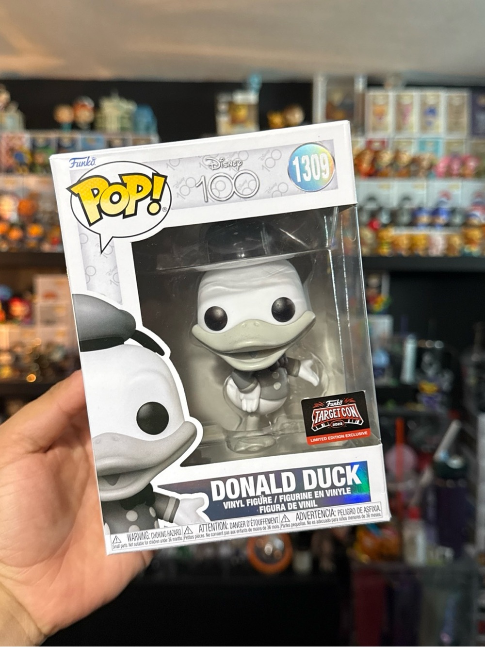 Funko Donald Duck Vinyl Figure Gray and White - Disney 100 #1309